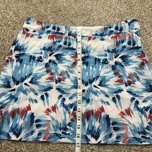 Izod Golf Skort Skirt Size 10 Pockets Stretch red white blue print